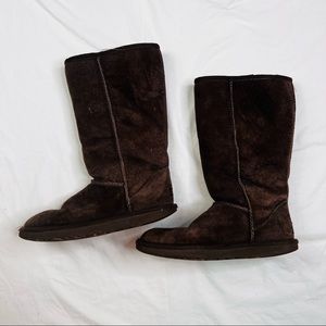UGG Austalia Boots Her’s 6 Classic Tall 5815 Brown Genuine Leather Pull L020722
